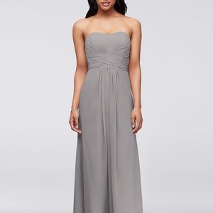 David's Bridal Strapless Bridesmaid Dress
